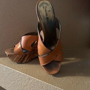 Nine West Brown Platform Sandals